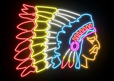 Native Chief Neon Sign