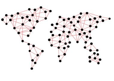 World map network connecti