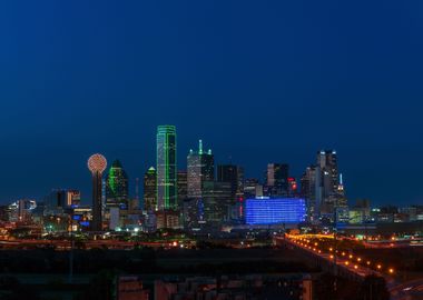 Dusk view of the Dallas