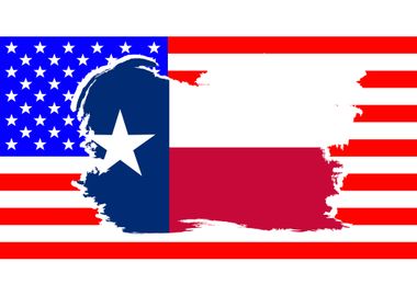 Texas Flag inside USA Flag