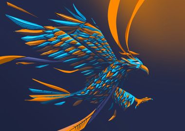 Abstract Colorful Eagle