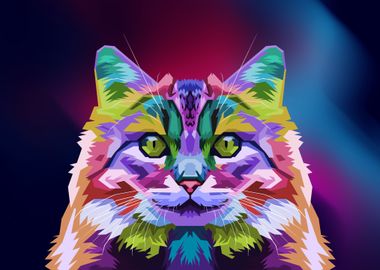 Colorful Cat Face