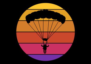 Retro Sunset Skydiving Gif