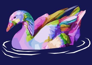 colorful goose on pop art 