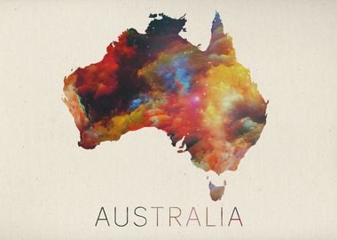 Australia Watercolor Map