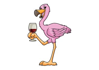 Flamingo Glass of Red wine