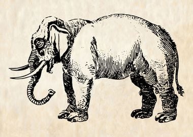 Vintage Elephant Left