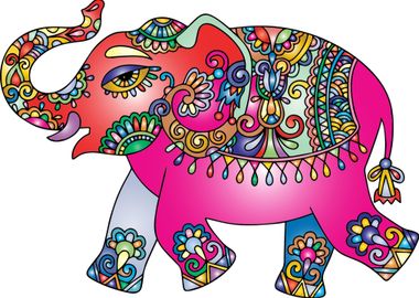 pink poster elephant