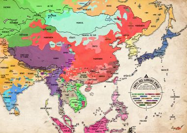 Carte des langues Asie 