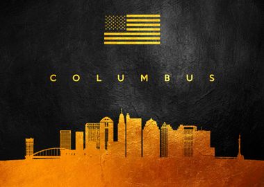 Columbus Ohio Gold Skyline