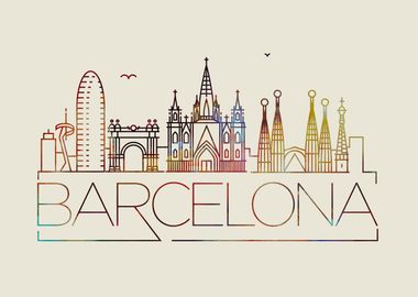 Barcelona Thin Line City