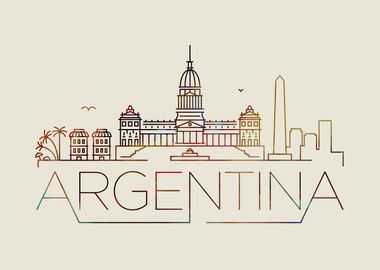 Argentina Thin Line City