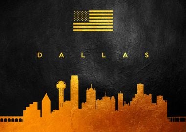 Dallas Texas Gold Skyline