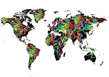 Colorful world map vector 