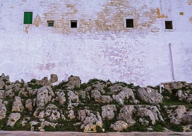 Ostuni walls at sunset