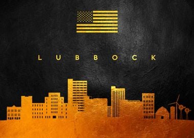 Lubbock Texas Gold Skyline