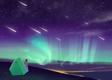 Polar lights Starry Sky