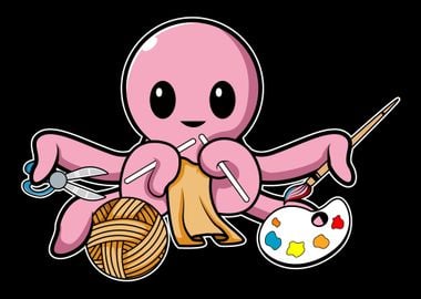 Octopus Drawing Knitting P