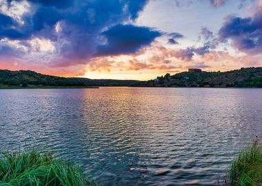 Sunrise landscape lake