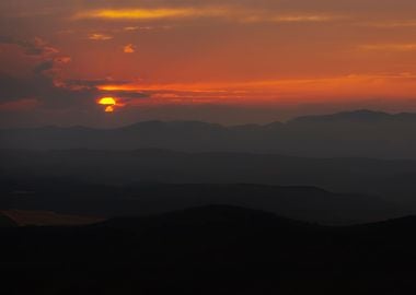 Mountain sunset landscape