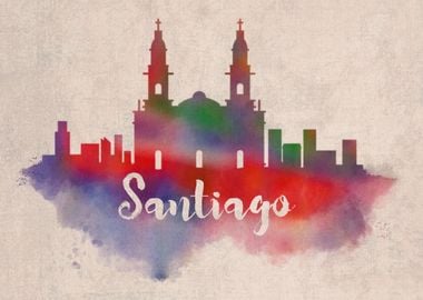 Santiago Watercolor City