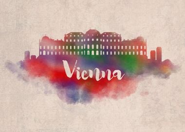 Vienna Watercolor City Sky