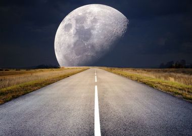 The Moon empty road