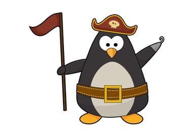 Penguin Pirat Flag Hat