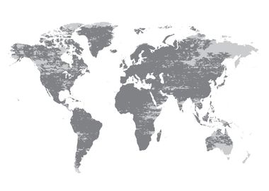 World map grunge grey