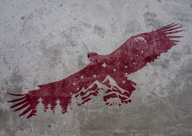 Graffiti Nature Eagle Red