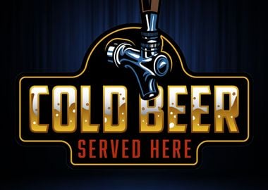 Cold Beer Served Retro