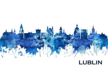 Lublin Poland Skyline Blue