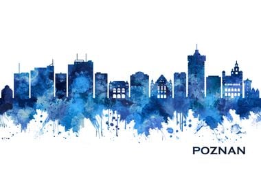 Poznan Poland Skyline Blue