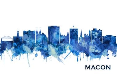 Macon Georgia Skyline Blue