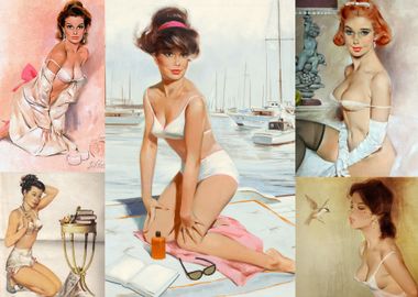 Vintage Collage Pin Ups 1