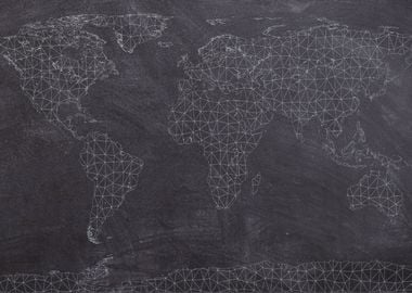 Black World Map