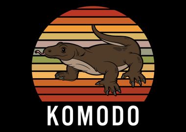 Komodo dragon retro