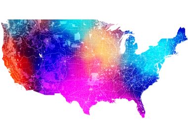 United States Neon Map