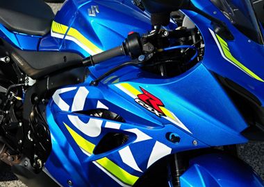 Blue Suzuki bike 