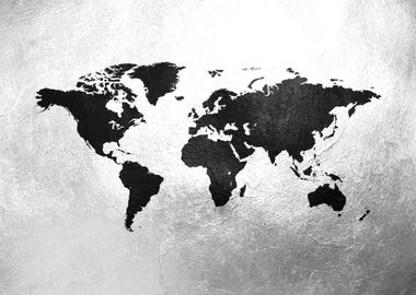 World Map Charcoal