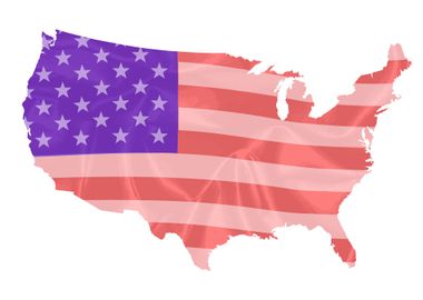 USA Map Silhouette Flag