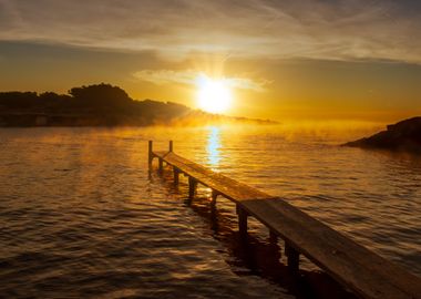 Sunset beach landscape