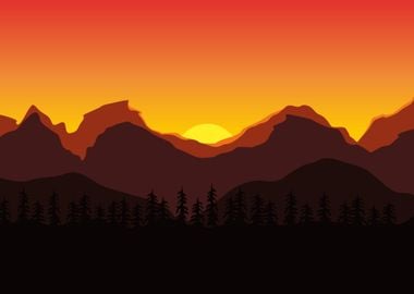 Sunset at the Mountains