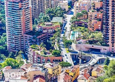 Tangled roads in Monaco