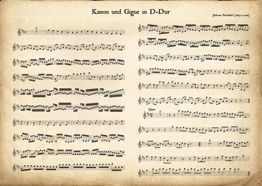 Music sheet old Pachelbel