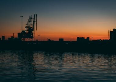 Aalborg sunset silhouette