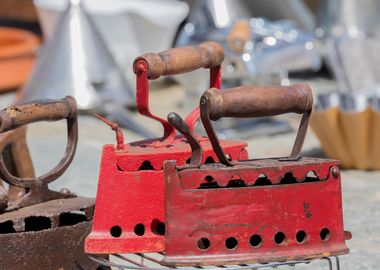 old iron and tools