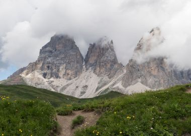 rocky mountain and cloudy