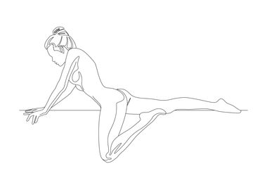 Nude Woman Line Art