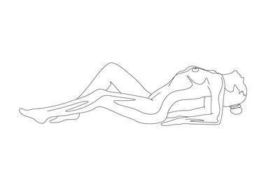 Nude Woman Line Art